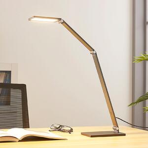 Lucande LED lampă de birou Mion, 41 cm, unghiulară, dimabil, reglabil, Gri, Studiu / Birou, Metal, Modern