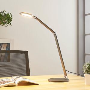 Lucande LED lampă de birou Mion, 41 cm, rotund, dimabil, reglabil, Gri, Studiu / Birou, Metal, Modern