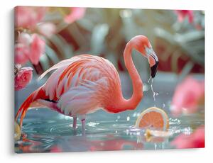Tablou - Flamingo în iaz (70x50 cm)