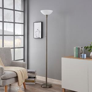 Lindby lampadar Ignacia, culoare nichel, sticlă, 180 cm, E27, Metalic, Camera de zi / sufragerie, Metal, Modern