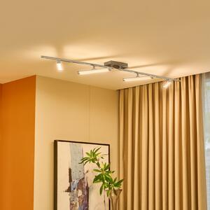 Lindby plafonieră LED Pilou, 4 becuri, dimabil, crom, reglabil, Metalic, Bucătărie, Metal, Modern