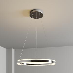 Lucande Lampă suspendată LED Lyani, Ø 60 cm, crom, dimabil, reglabil, Metalic, Camera de zi / sufragerie, Metal, Modern