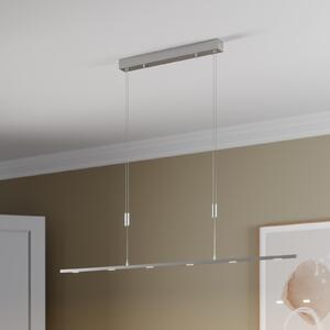 Lucande lampă suspendată LED Arnik, 140 cm, culoare nichel, dimabil, reglabil, Metalic, Camera de zi / sufragerie, Metal, Modern