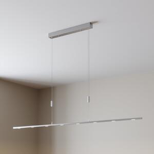 Lucande lampă suspendată LED Arnik, 180 cm, culoare nichel, dimabil, reglabil, Metalic, Camera de zi / sufragerie, Metal, Modern