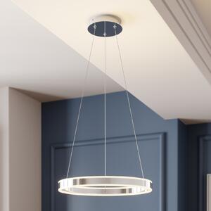 Lucande Lampă suspendată LED Lyani, Ø 50 cm, crom, dimabil, reglabil, Metalic, Camera de zi / sufragerie, Metal, Modern