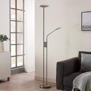 Lindby lampadar LED Jonne, rotundă, braț de citit, dimabil, 180 cm, reglabil, Metalic, Camera de zi / sufragerie, Metal, Modern, Lumină de lectură