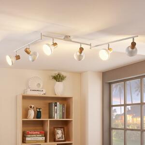 Lindby Fridolin spot de plafon, 160cm, 6 becuri, alb, metal, reglabil, Alb, Bucătărie, Metal, Modern
