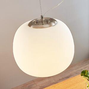 Lindby Lampă suspendată Ginevra, Ø 38 cm, alb, sticlă, E27, reglabil, Alb, Bucătărie, Sticlă, Modern