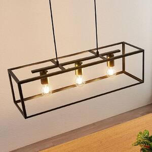 Lindby Lampă suspendată Emily, 72 cm, negru, 3 becuri, metal, reglabil, Negru, Bucătărie, Metal, Modern, Suspensie cu flacără unică