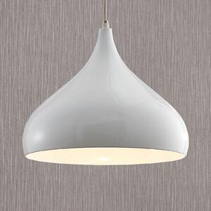 Lindby Lampă suspendată Ritana, alb, metal, Ø 31 cm, E27, reglabil, Alb, Camera de zi / sufragerie, Aluminiu, Modern