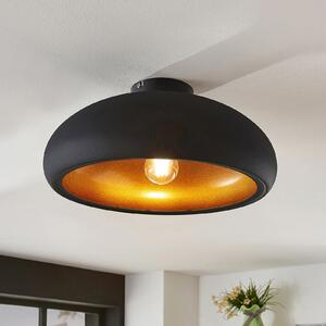 Lindby plafonieră Gerwina, negru / auriu, metal, 40 cm, E27, reglabil, Negru, Camera de zi / sufragerie, Metal, Modern