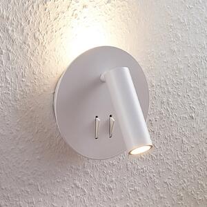 Lucande LED aplică de perete Magya, alb 2 becuri. rotund, Alb, Camera de zi / sufragerie, Aluminiu, Modern, Priză de perete sus / jos