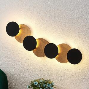 Lindby Aplică de perete cu LED Grazyna, 72 cm, 7 becuri, reglabilă, Negru, Camera de zi / sufragerie, Metal, Modern, Perete forme speciale