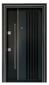 Usa metalica de exterior cu izolatie si vizor Novo Doors NDS1000S, Din compozit, 2 yale, Kit complet, Pentru case, (Culoare: Gri Antracit, Geam: Sticla securizata, Sens deschidere: Stanga)