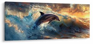 Tablou - Delfin, ilustrații (120x50 cm)
