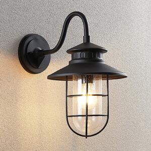 Lindby lumina de perete în aer liber Kyan, înălțime 40 cm, negru, IP44, E27, reglabil, Negru, Aluminiu, Antichitate, Felinar