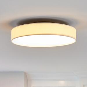 Lindby plafonieră LED Saira, Ø 40 cm, alb, textil, Alb, Camera de zi / sufragerie, Țesătură / Textil, Modern