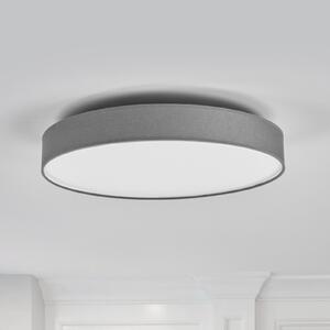 Lindby plafonieră LED Saira, Ø 50 cm, gri, textil, Gri, Camera de zi / sufragerie, Țesătură / Textil, Modern