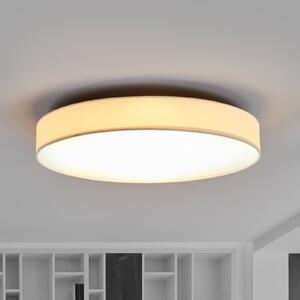 Lindby plafonieră LED Saira, Ø 50 cm, alb, textil, Alb, Camera de zi / sufragerie, Țesătură / Textil, Modern