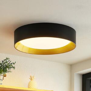 Lindby Kambia plafonieră LED, 45 cm, Negru, Camera de zi / sufragerie, Aluminiu, Modern