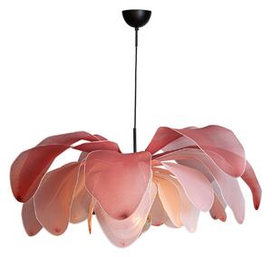 Lustră Pendul By Rydéns, Lou Lou, reglabil, Roz / Rosé, Camera de zi, Țesătură / Textil