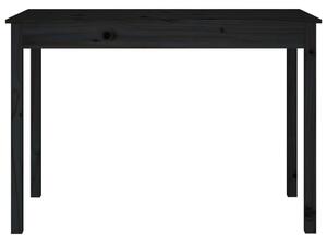 Masă de sufragerie, negru, 110x55x75 cm, lemn masiv de pin
