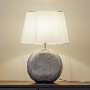 Lindby Lampă de masă Florentino, 49 cm, ceramică, material textil, Alb, Camera de zi / sufragerie, Țesătură / Textil