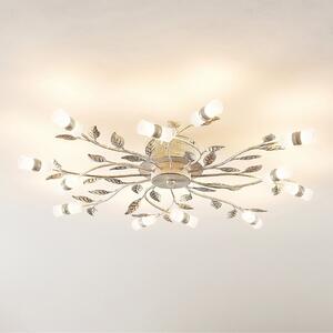Lindby plafonieră LED Bolonia, bronz/alb, Ø 80 cm, Bronz / Alamă Veche, Camera de zi / sufragerie, Metal, Casă de țară / Rustic