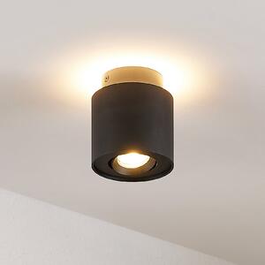 Arcchio plafonieră Walisa, Ø 10 cm, negru, metal, GU10, reglabil, Negru, Camera de zi / sufragerie, Aluminiu, Modern
