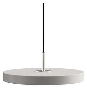 Lampa suspendată Asteria Plus, Ø 30 cm, gri deschis/oțel