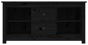 Comodă TV, negru, 103x36,5x52 cm, lemn masiv de pin