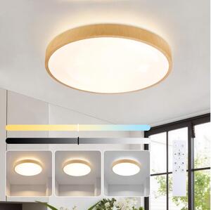 Brilagi-LED Corp de iluminat reglabil GLASS POOL DOUBLE LED, 48W, 230V, 40 cm, decor lemn + telecomandă