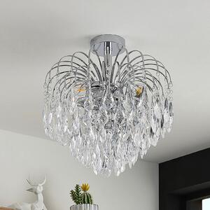 Lindby plafonieră Silino, gri, metal, Ø 40cm, E14, reglabil, Metalic, Camera de zi / sufragerie, Metal, Modern