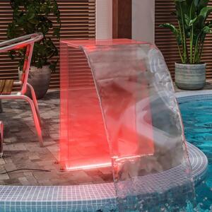 Fântână piscină cu LED-uri RGB, set de conectori acrilic 51 cm