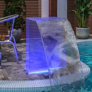 Fântână piscină cu LED-uri RGB, set de conectori acrilic 51 cm