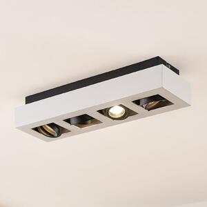 Arcchio Spot Vince, 47 cm, 4 becuri, alb/negru, GU10, reglabil, Alb, Bucătărie, Aluminiu, Modern