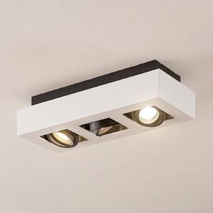 Arcchio Spot Vince, 36 cm, 3 becuri, alb/negru, GU10, reglabil, Alb, Bucătărie, Aluminiu, Modern