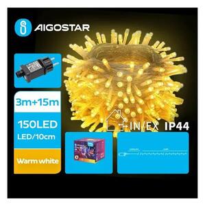 Instalație LED de Crăciun de exterior 150xLED/8 funcții 18m IP44 alb cald Aigostar