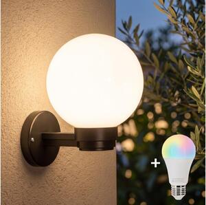 Brilagi-LED RGBW Aplica de exterior HARBOR 1xE27/12W/230V IP33 negru/alb