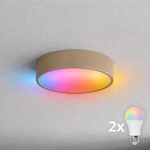 BRILAGI-LED CLARE plafonieră pentru baie RGBW, dimerizabilă, 2xE27/12W/230V, IP54, Wi-Fi, bej