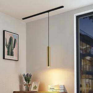 Lindby Lampă suspendată Linaro, 40 cm, aur, 1 fază, GU10, Negru, Camera de zi / sufragerie, Metal, Modern, Suspensie cu flacără unică