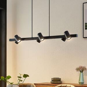Lindby lampă suspendată Savoli, 116 cm, negru, 6 becuri, oțel, reglabil, Negru, Camera de zi / sufragerie, Metal, Modern