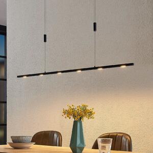 Lucande lampă suspendată LED Stakato, 120 cm, 6 becuri, dimabil, reglabil, Negru, Camera de zi / sufragerie, Metal, Modern