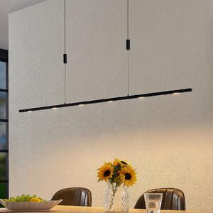 Lucande lampă suspendată LED Stakato, 140 cm, 6 becuri, dimabil, reglabil, Negru, Camera de zi / sufragerie, Metal, Modern