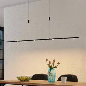 Lucande lampă suspendată LED Stakato, 180 cm, 8 becuri, dimabil, reglabil, Negru, Camera de zi / sufragerie, Aluminiu, Modern