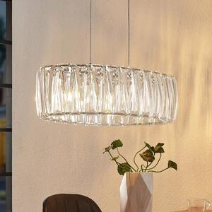 Lindby Lampă suspendată Sofia, 68 cm, 3 becuri, E14, crom/limpede, reglabil, Transparent, Camera de zi / sufragerie, Plastic, Modern
