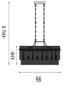 Searchlight 11400-8GO - Candelabru cu lanț LARA 8xE14/60W/230V