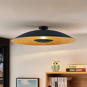 Lindby plafonieră Narisara, Ø 80 cm, E27, negru-auriu, reglabil, Negru, Camera de zi / sufragerie, Metal, Modern