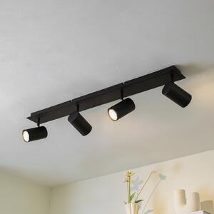 Lindby Spot de plafon Joffrey, 80 cm, negru, 4 becuri, GU10, reglabil, Negru, Camera de zi / sufragerie, Metal, Modern