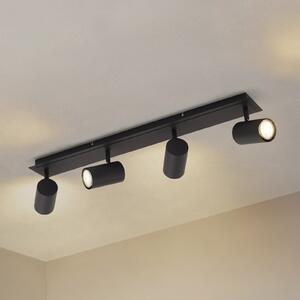 Lindby Spot de plafon Joffrey, 70 cm, negru, 4 becuri, GU10, reglabil, Negru, Camera de zi / sufragerie, Metal, Modern